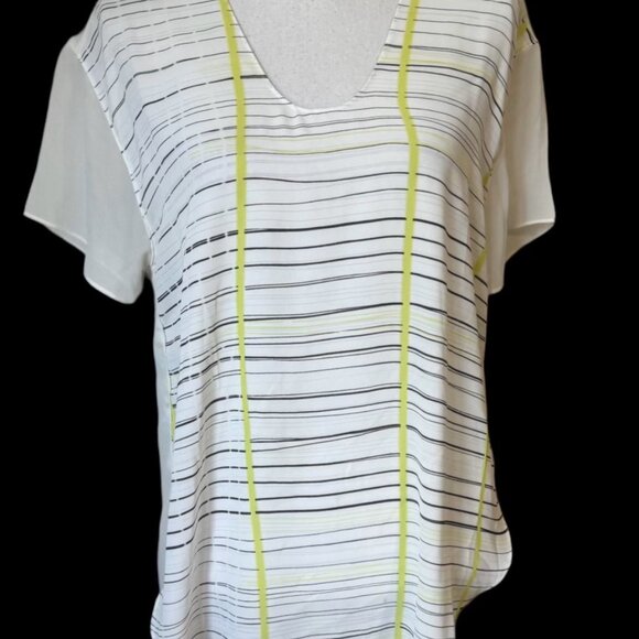 ❤️* CALVIN KLEIN   Hi-Lo BLOUSE    LARGE - Picture 2 of 9